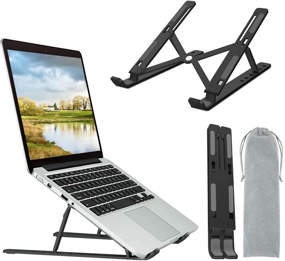 Portable & Foldable Aluminium Laptop Stand - Black