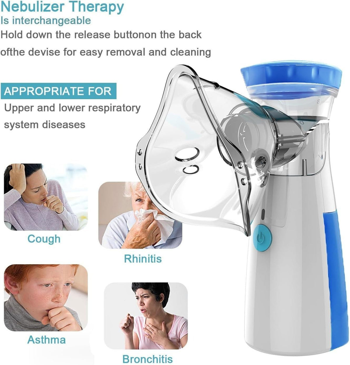 Portable Mesh Nebulizer for Kids & Adults – Rechargeable Handheld Nebulizer